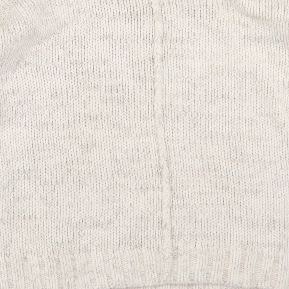 New Look Womens Beige Round Neck Acrylic Pullover Jumper Size 10