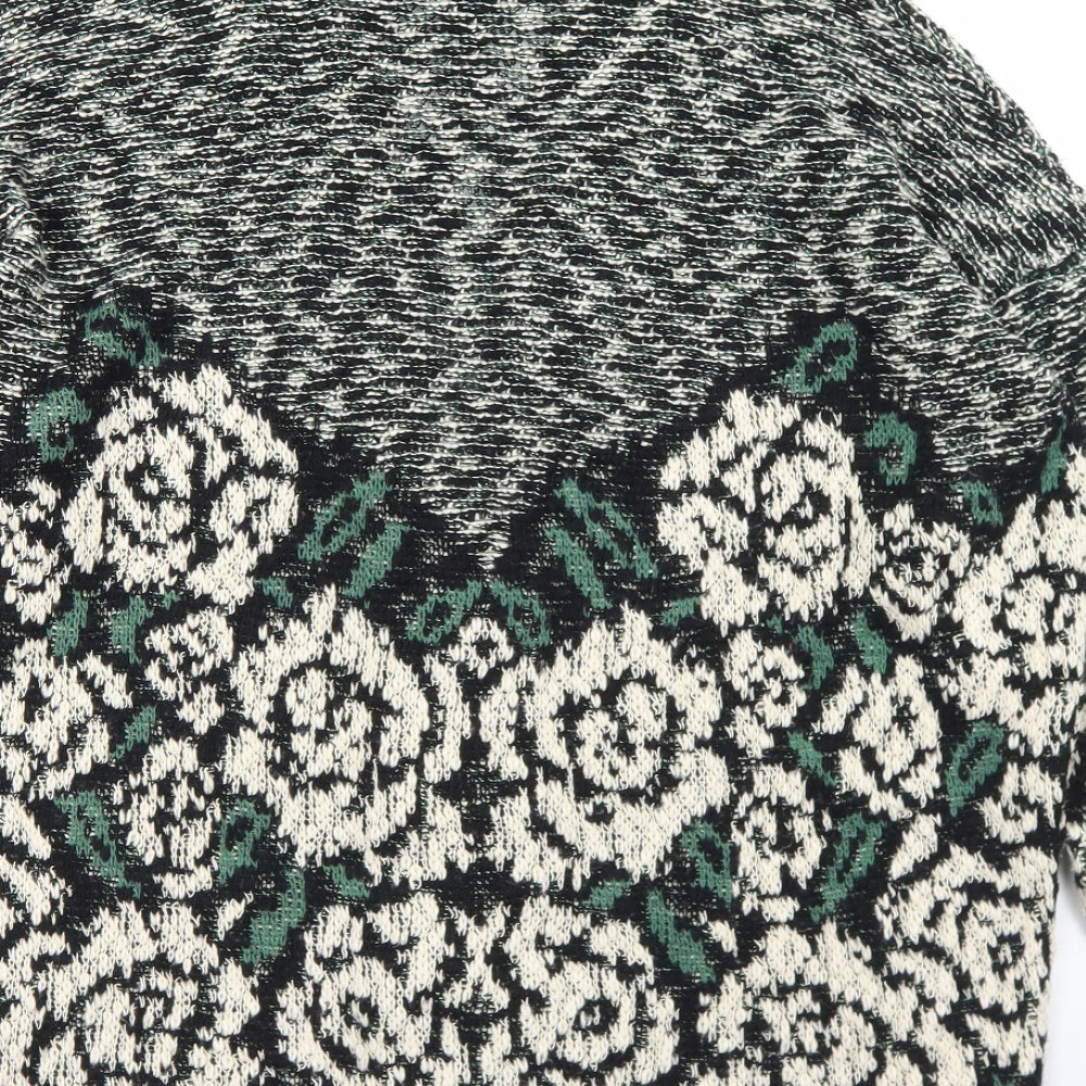 Pins & Needles Womens Multicoloured V-Neck Floral Acrylic Cardigan Jumper Size M