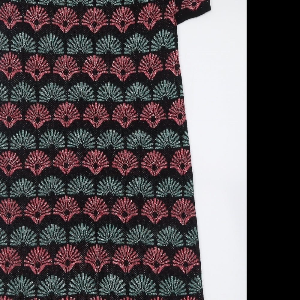 George Womens Pink Geometric Viscose A-Line Size 12 Crew Neck Pullover
