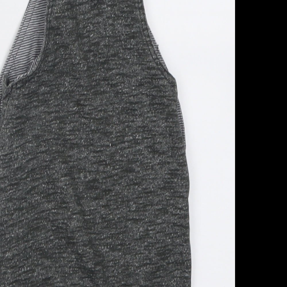 George Boys Grey Cotton Dungaree One-Piece Size 0-3 Months Button