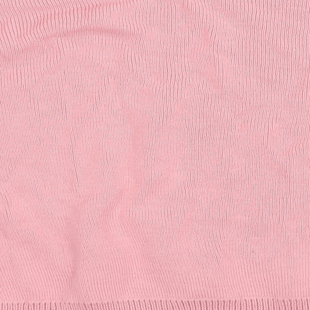 PRETTYLITTLETHING Womens Pink Boat Neck Acrylic Pullover Jumper Size S