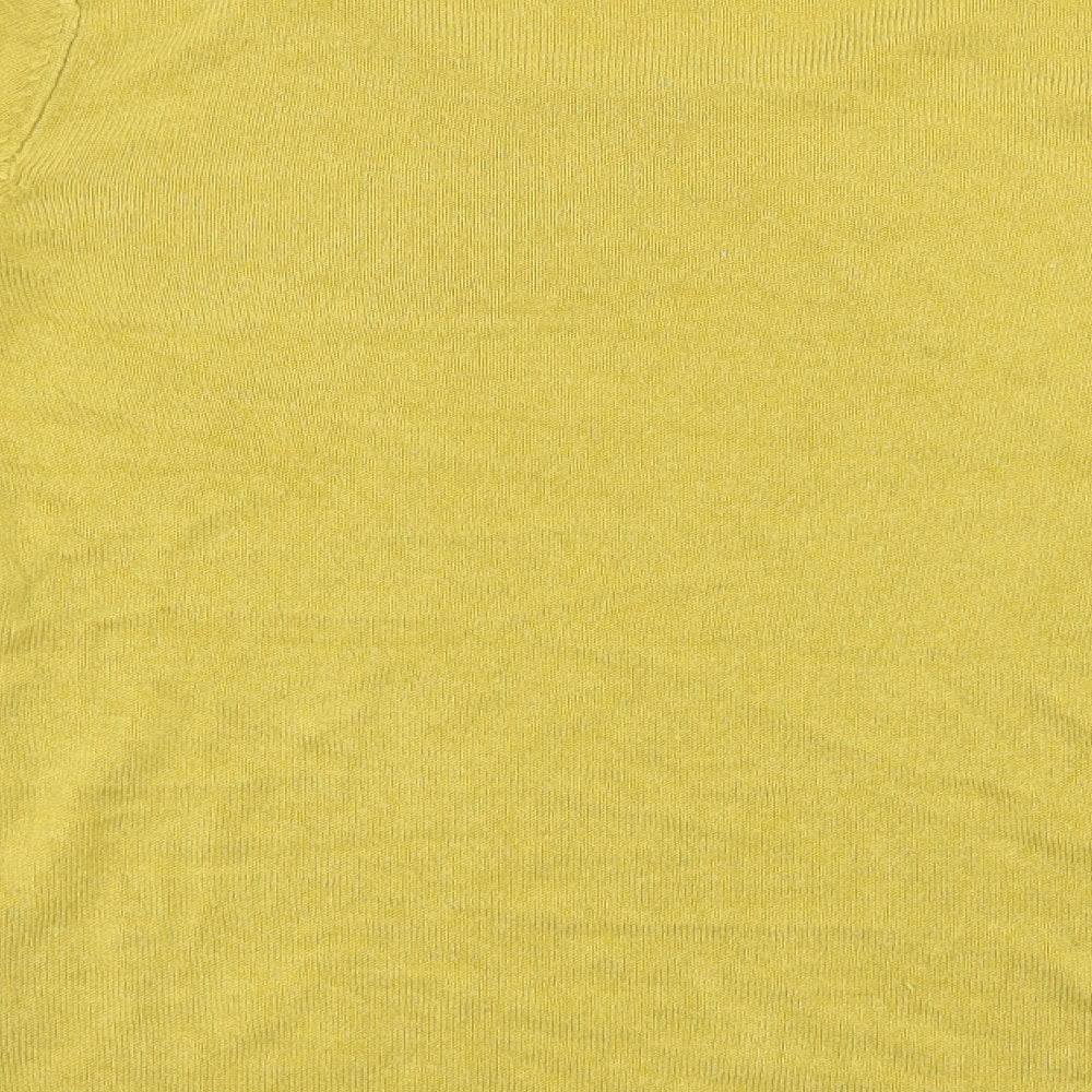 Papaya Womens Yellow Round Neck Acrylic Pullover Jumper Size 8