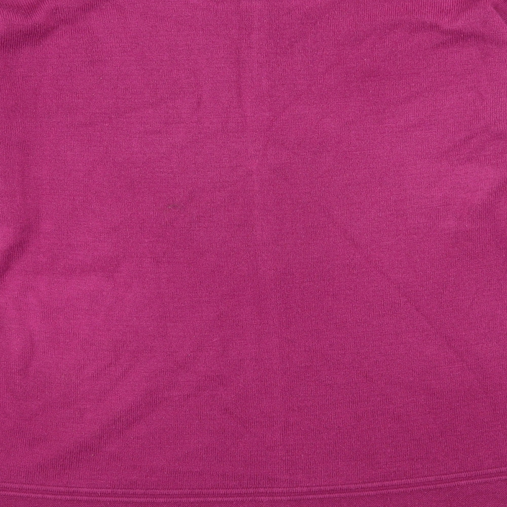 Vida Vi Womens Pink Mock Neck Acrylic Pullover Jumper Size M