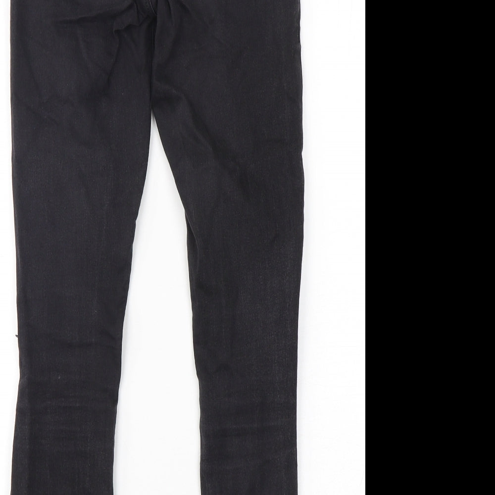 Topshop Womens Black Cotton Skinny Jeans Size 28 in L29 in Regular
