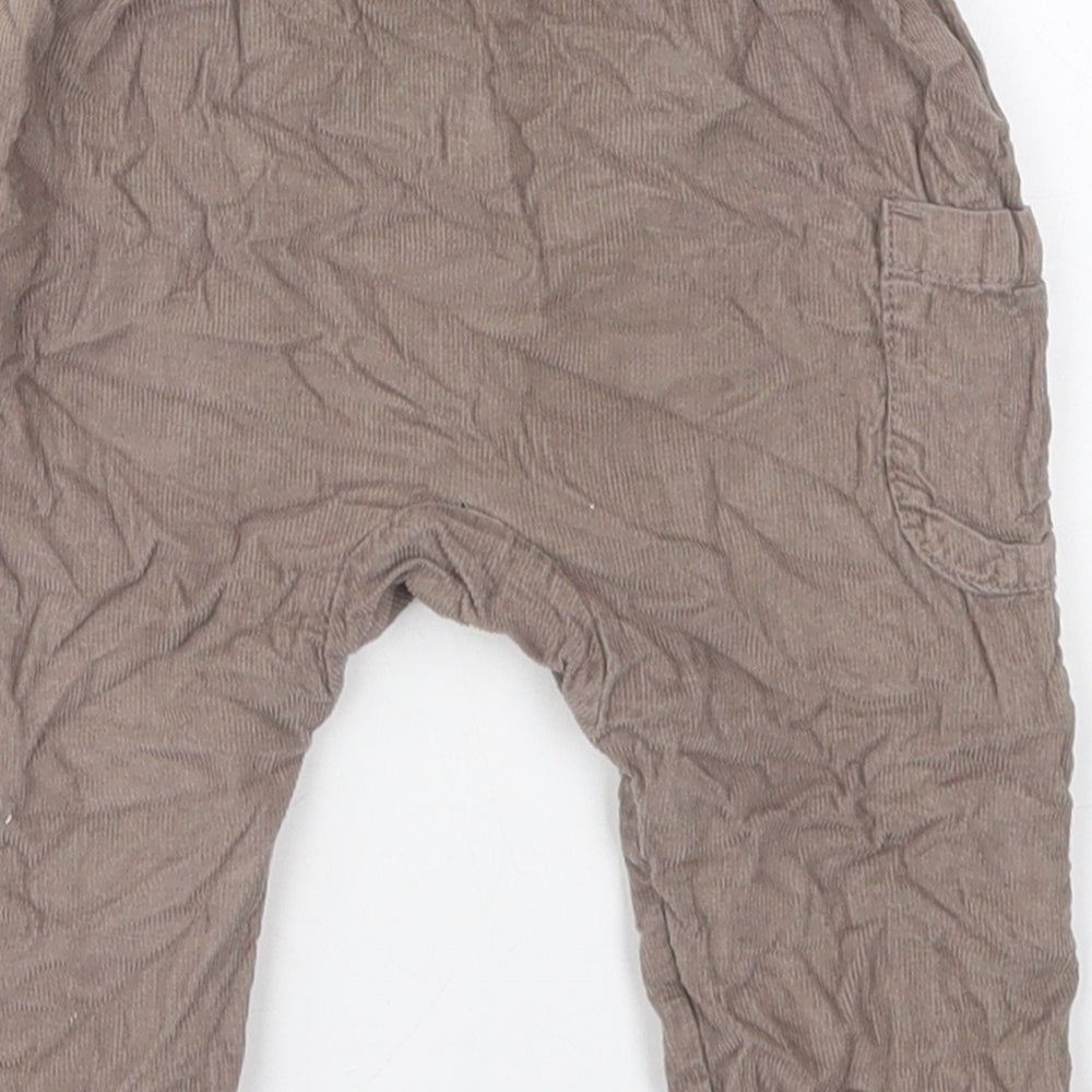 TU Boys Brown Cotton Capri Trousers Size 6-9 Months - Paw Prints