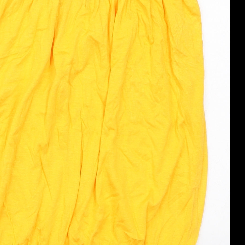 Studio Womens Yellow Viscose Basic Tank Size 12 Round Neck