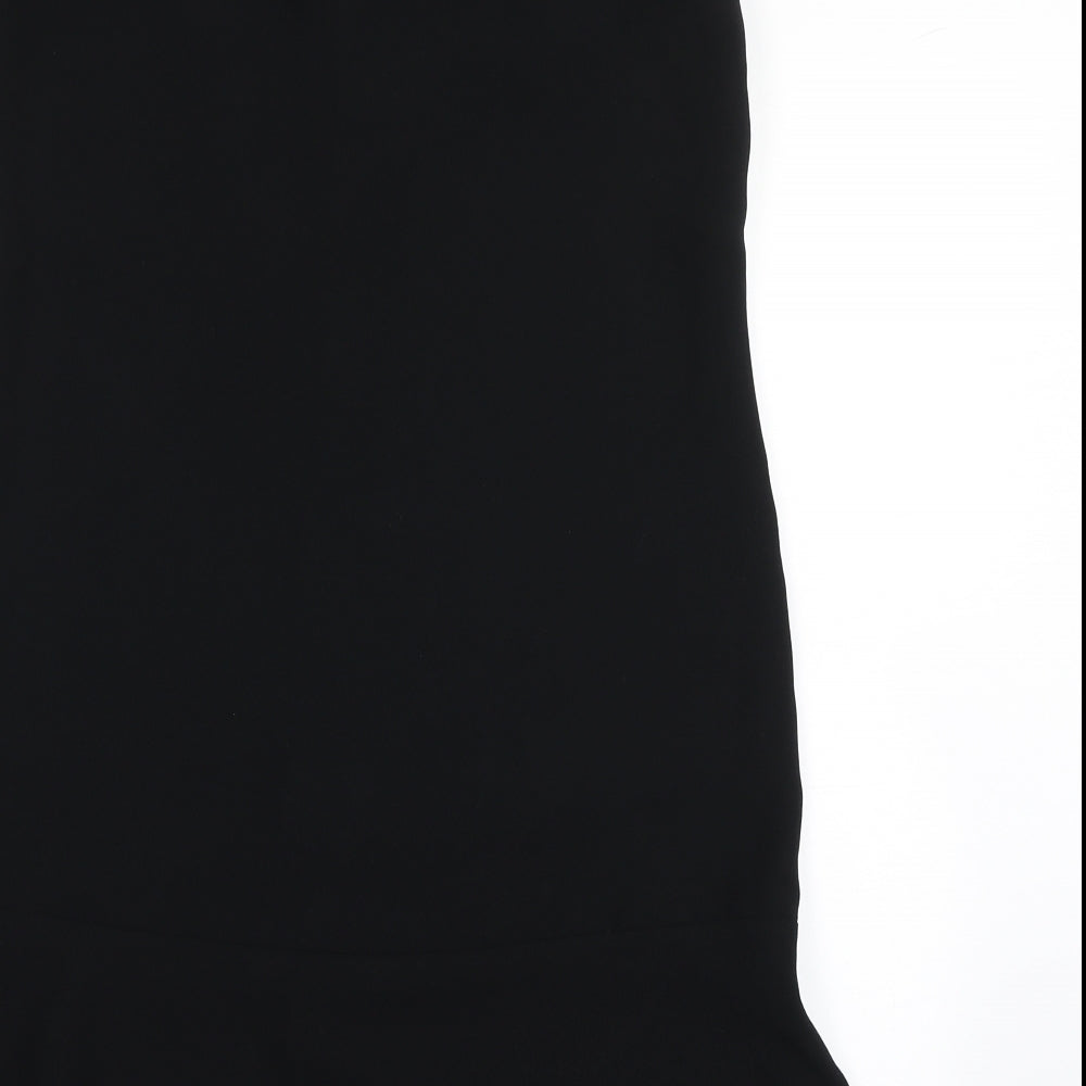 Esprit Womens Black Polyester Fit & Flare Size 12 Round Neck Zip