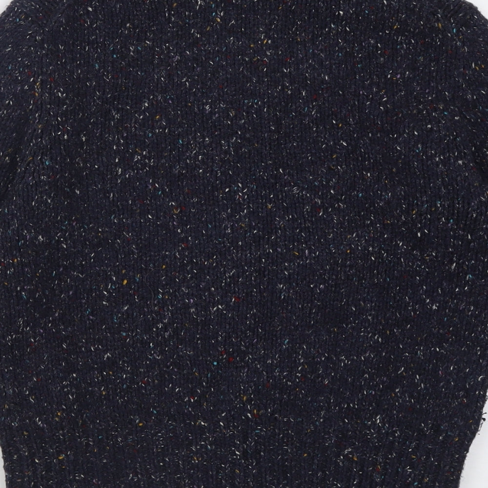 U2 Womens Blue Roll Neck Acrylic Pullover Jumper Size M