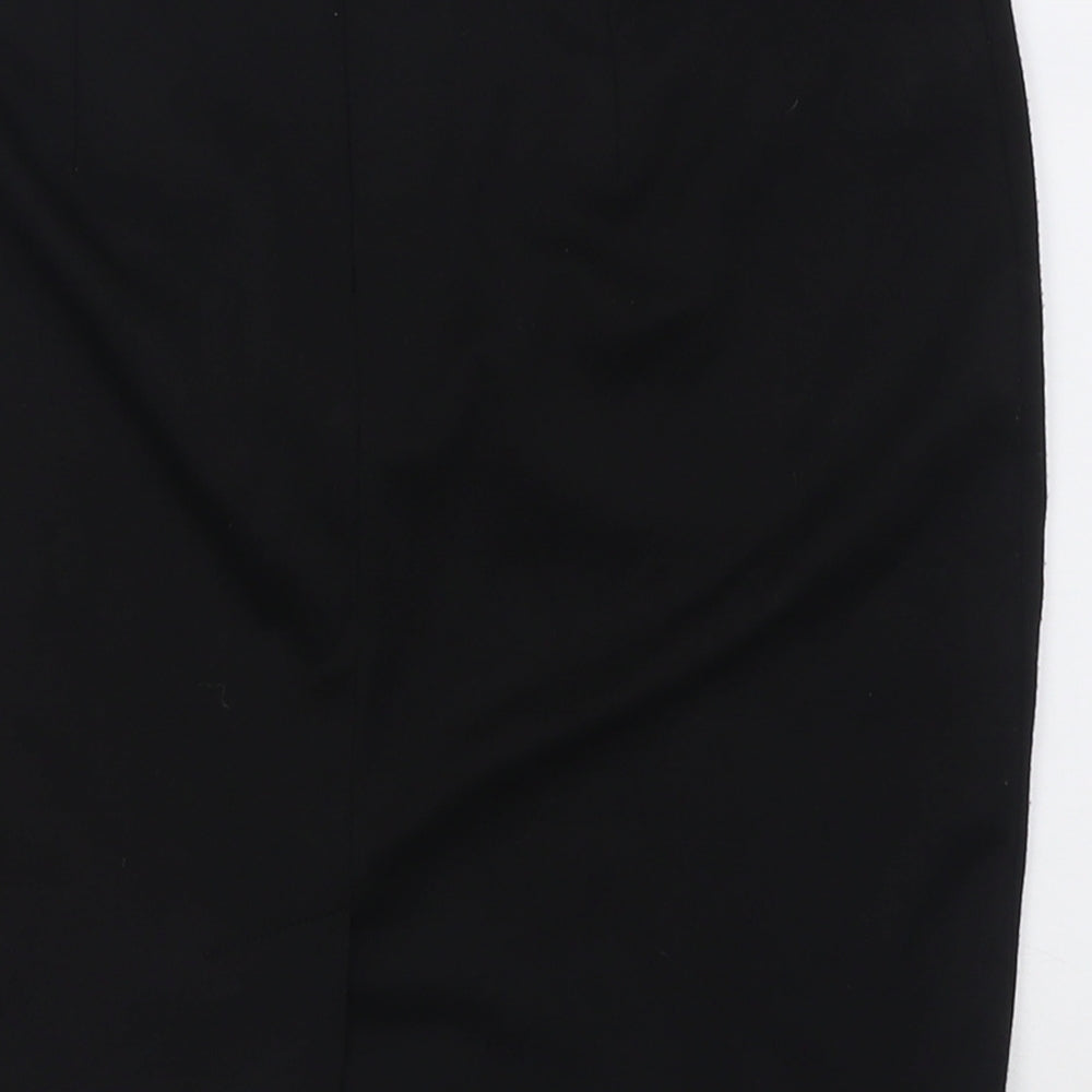 ET VOUS Womens Black Striped Polyester A-Line Skirt Size 10 Button