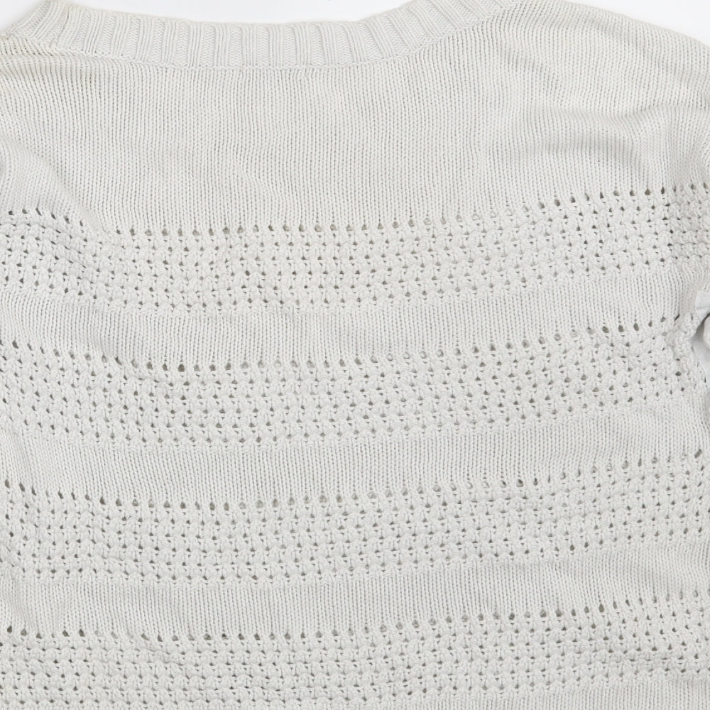Gap Womens White Round Neck Cotton Pullover Jumper Size M