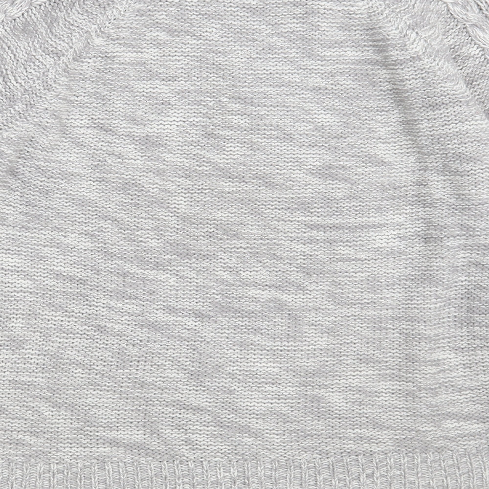 Select Womens Grey Round Neck Acrylic Pullover Jumper Size 10