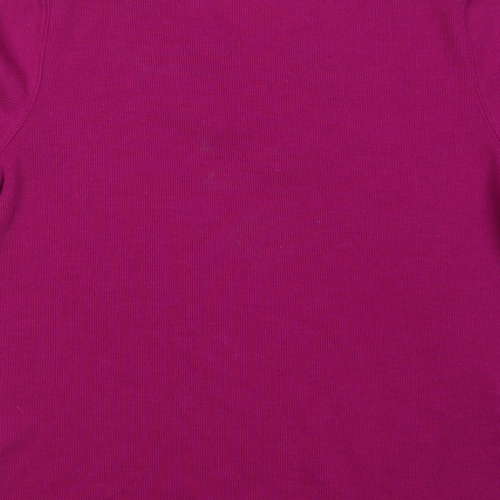 Bonmarché Womens Purple Round Neck Floral Polyester Pullover Jumper Size M
