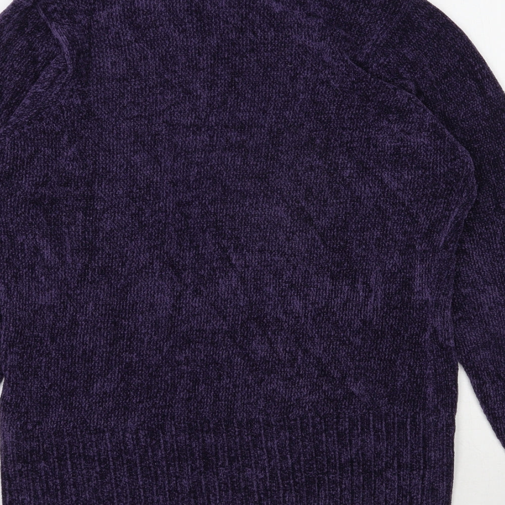 EWM Womens Purple Roll Neck Viscose Pullover Jumper Size 10