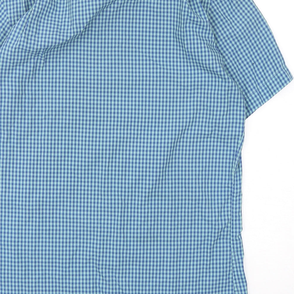 Cedarwood State Mens Multicoloured Check Cotton Button-Up Size 15 Collared Button