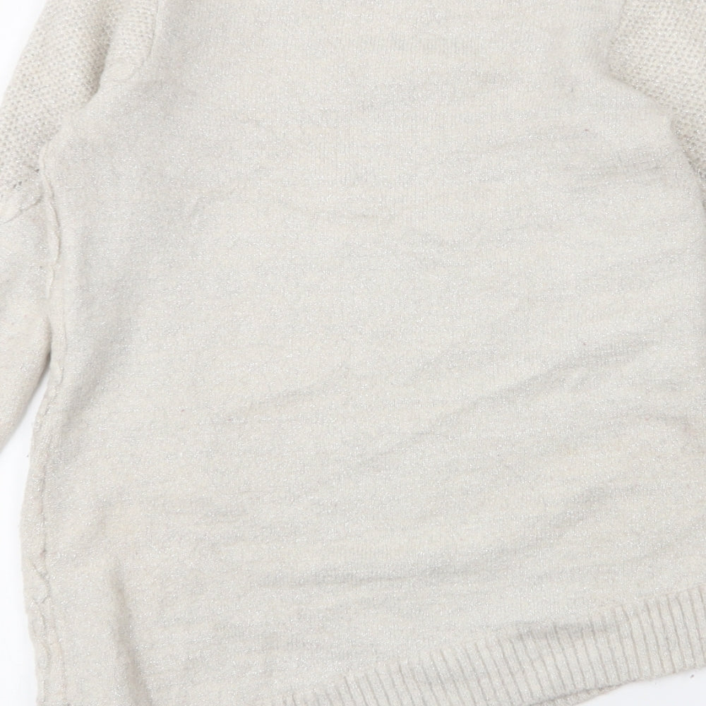 Dorothy Perkins Womens Beige Round Neck Acrylic Pullover Jumper Size 8