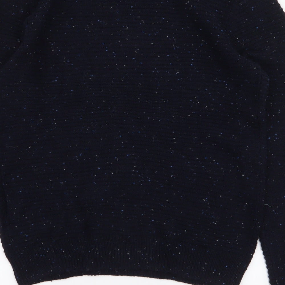Cedarwood State Mens Blue Round Neck Acrylic Pullover Jumper Size M