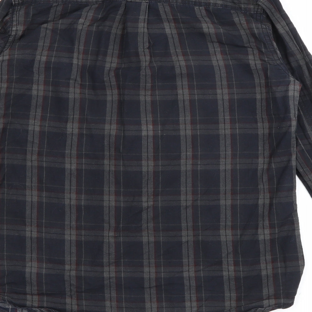 Tortured Genius Mens Green Plaid Cotton Button-Up Size S Collared Button