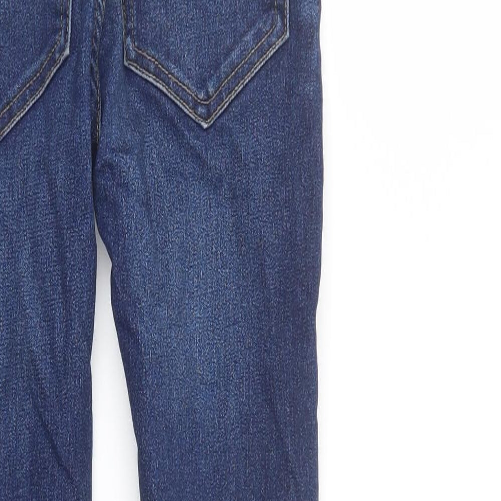 Matalan Girls Blue Cotton Skinny Jeans Size 10 Years Regular Button