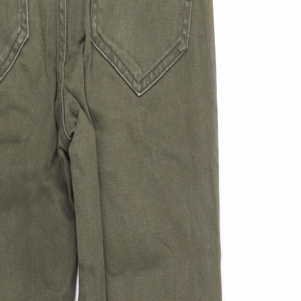 Primark Womens Green Cotton Skinny Jeans Size 28 L30 in Regular Button