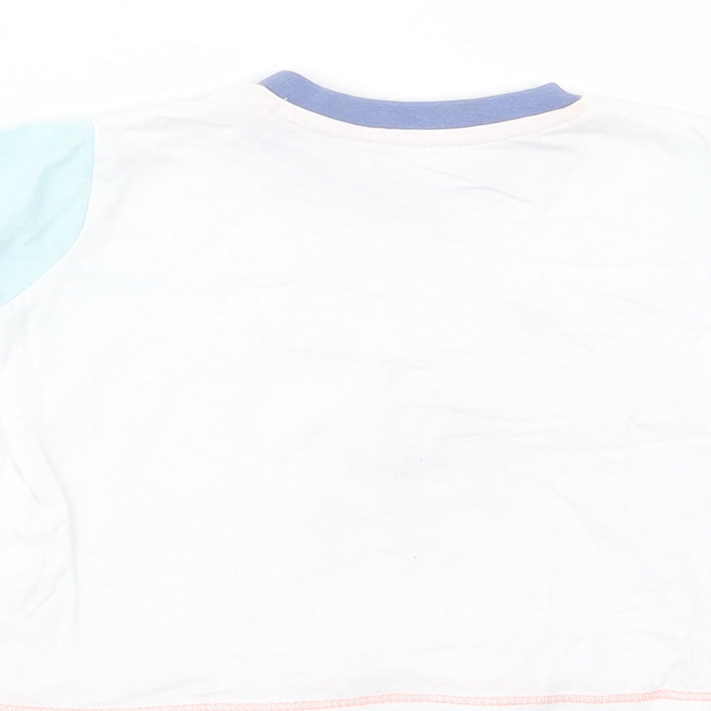Matalan Baby White Cotton Basic T-Shirt Size Newborn Crew Neck Snap - Whale Of a Time