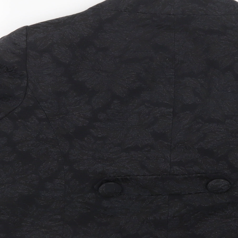 Evans Womens Black Floral Jacket Blazer Size 18 Button