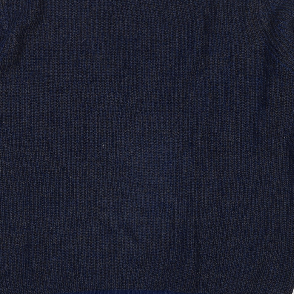 Marks & Spencer Mens Blue Round Neck Acrylic Pullover Jumper Size S