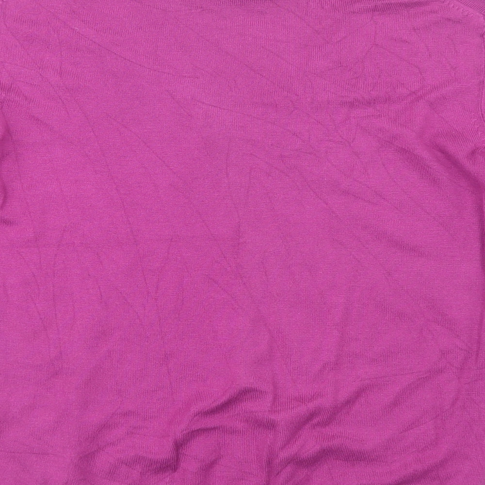 Marks and Spencer Womens Purple V-Neck Viscose Pullover Jumper Size 16