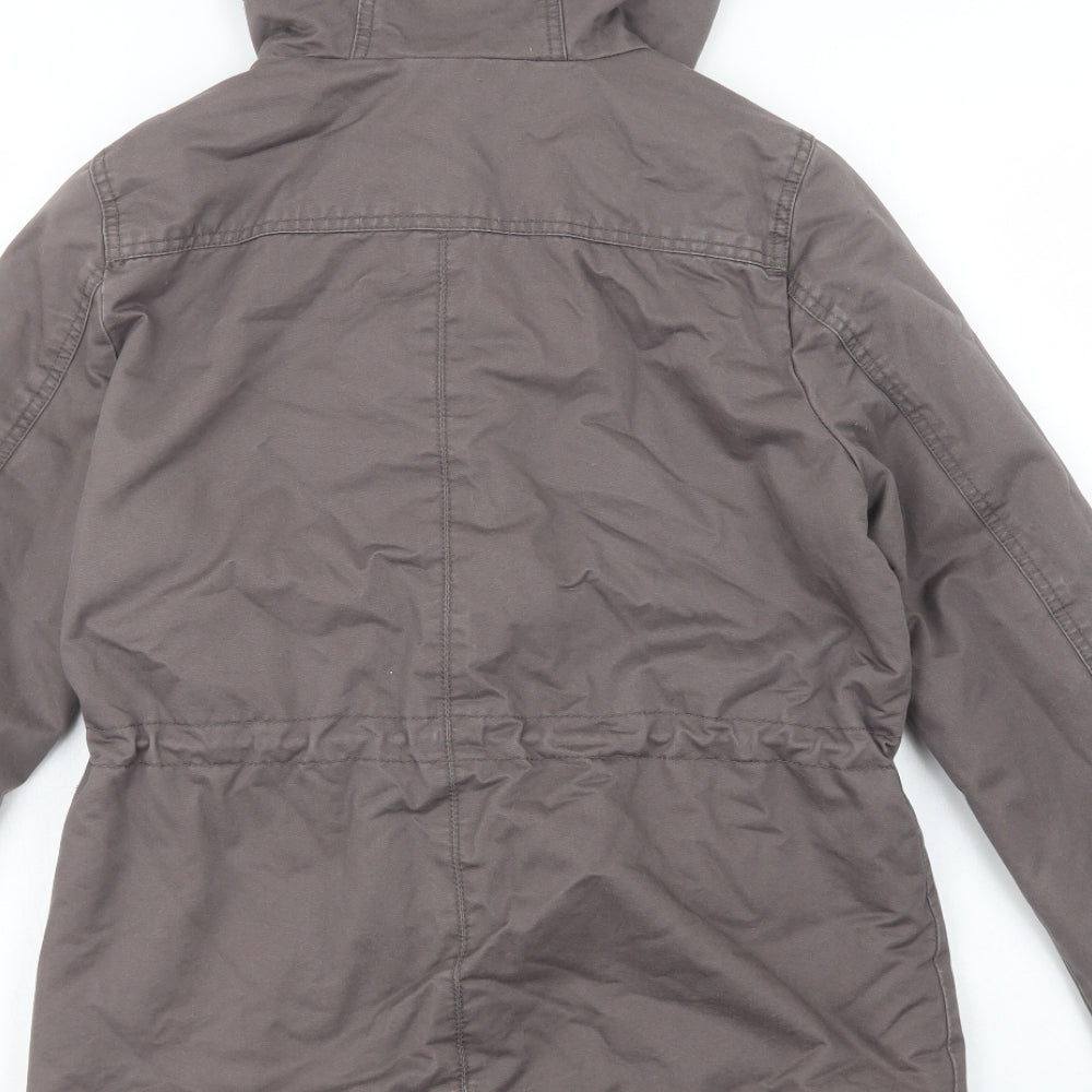H&M Womens Brown Parka Jacket Size 8 Zip