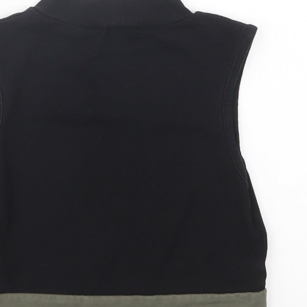 Primark Girls Black Cotton Basic Blouse Size 9-10 Years Mock Neck Pullover