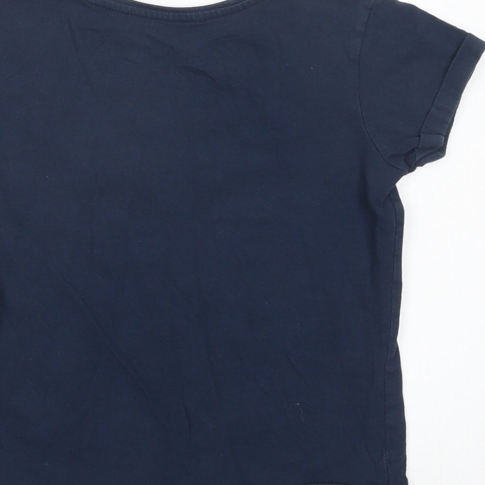 Primark Girls Blue Cotton Pullover T-Shirt Size 8-9 Years Crew Neck Pullover - L.A.