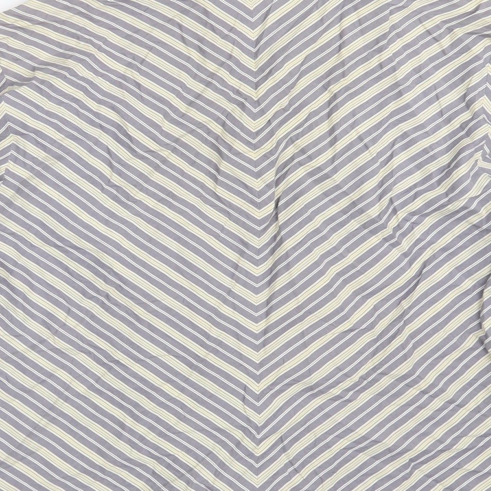 Express Womens Grey Striped 100% Cotton Basic Button-Up Size 12 Collared - Size 11-12