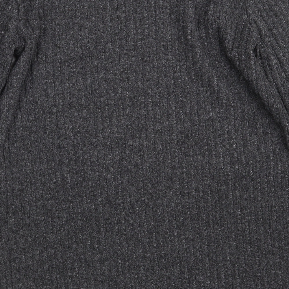 Primark Womens Grey Boat Neck Polyester Pullover Jumper Size 10 - Size 10-12