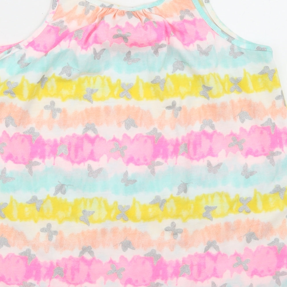 Isaac Mizrahi Girls Multicoloured Floral Polyester Camisole T-Shirt Size 7-8 Years Round Neck - Tie Dye