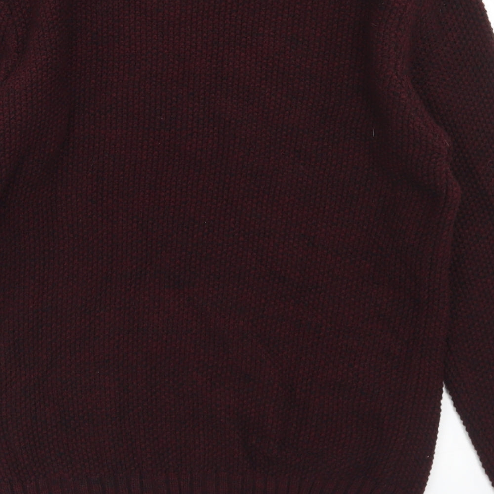 Cedarwood State Mens Purple Crew Neck Acrylic Pullover Jumper Size S