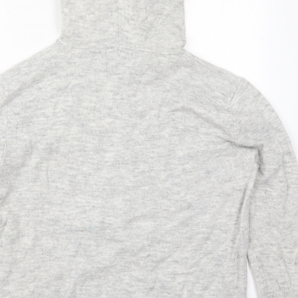 Dunnes Womens Grey Acrylic Pullover Hoodie Size M Pullover