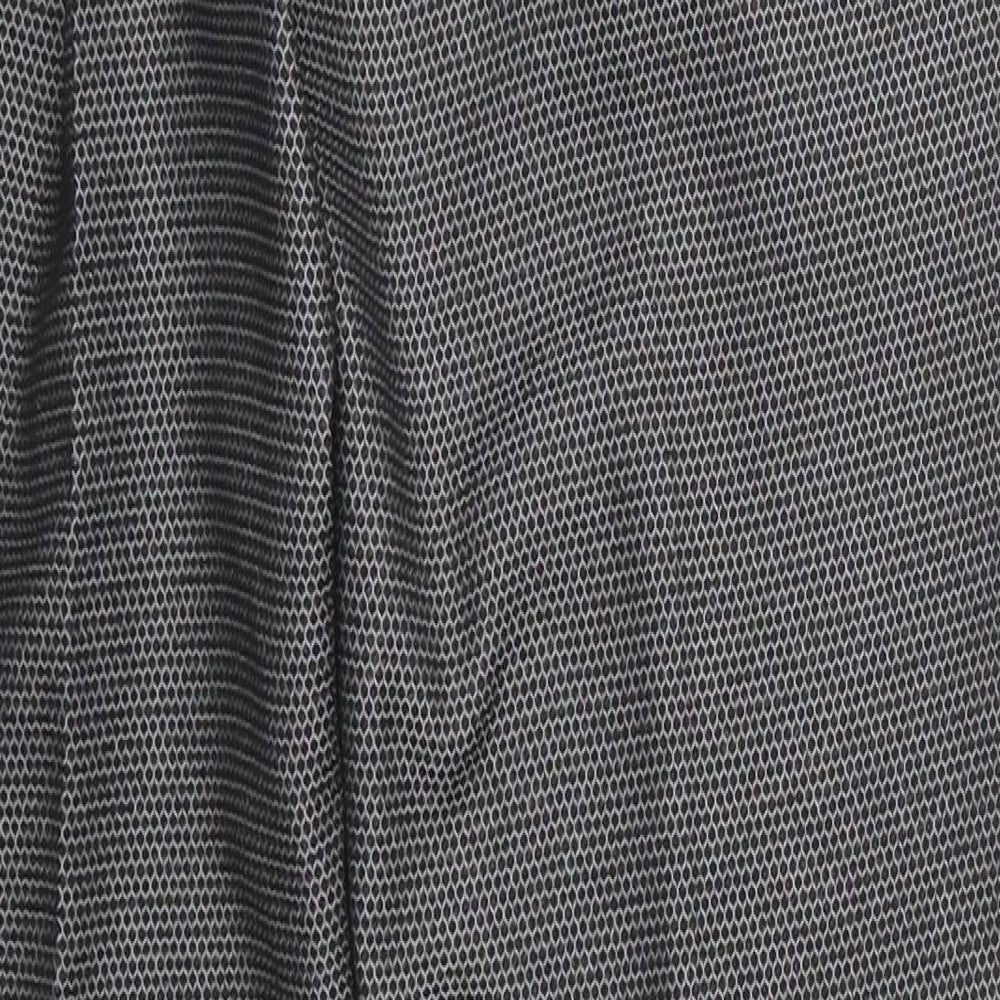 Atmosphere Womens Grey Geometric Polyester Trousers Size 6 L30 in Regular Hook & Eye