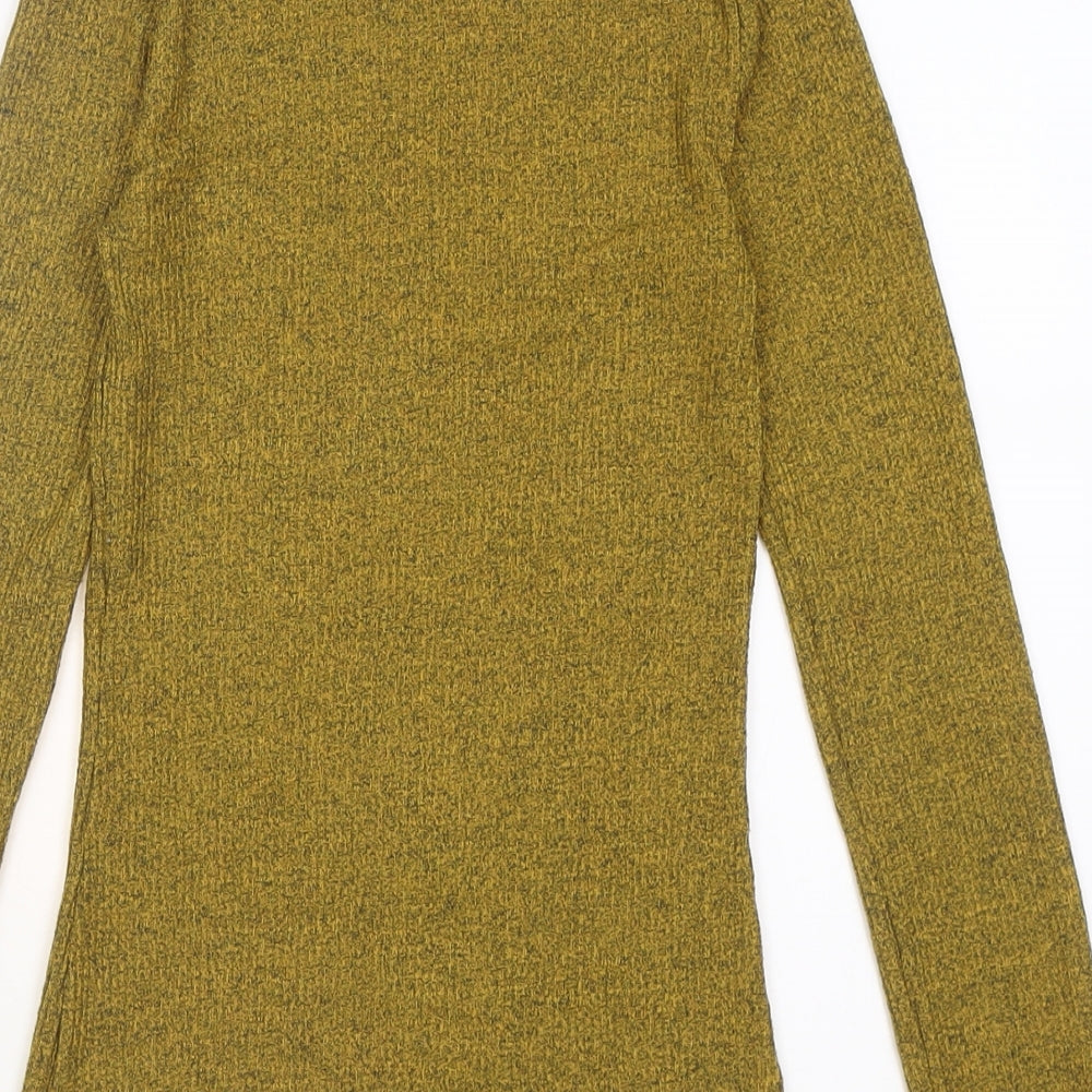 NEXT Womens Yellow High Neck Polyester Pullover Jumper Size 6