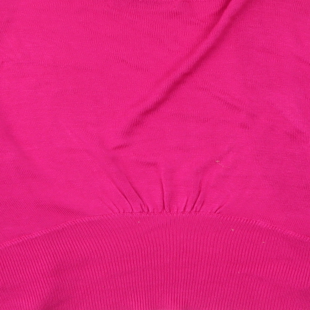 Anna Rose Womens Pink V-Neck Viscose Cardigan Jumper Size M - Cropped