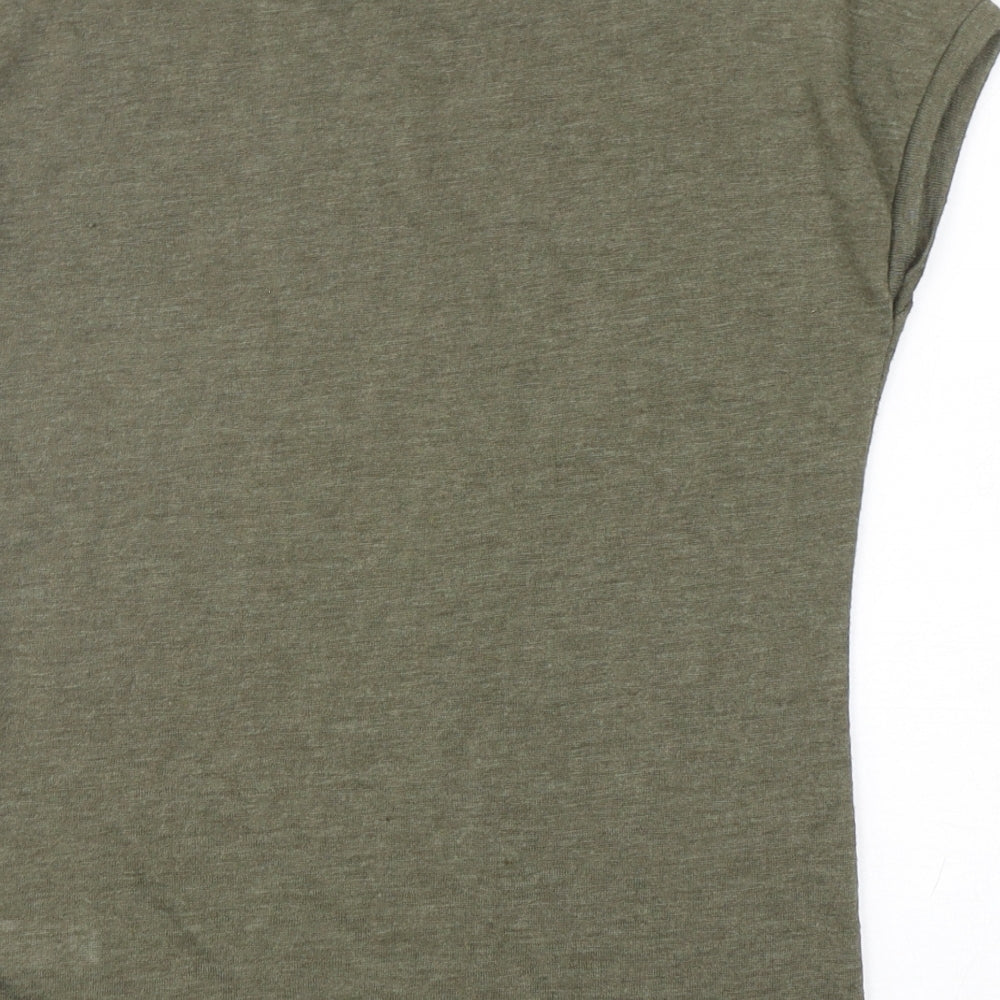 Dunnes Stores Womens Green Polyester Basic T-Shirt Size S Round Neck