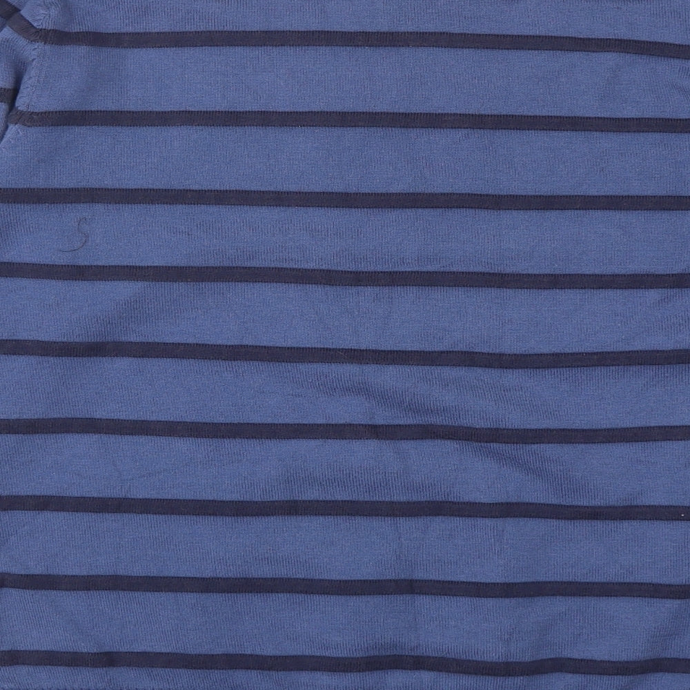 Blue Harbour Womens Blue Striped Cotton Pullover Sweatshirt Size L Pullover