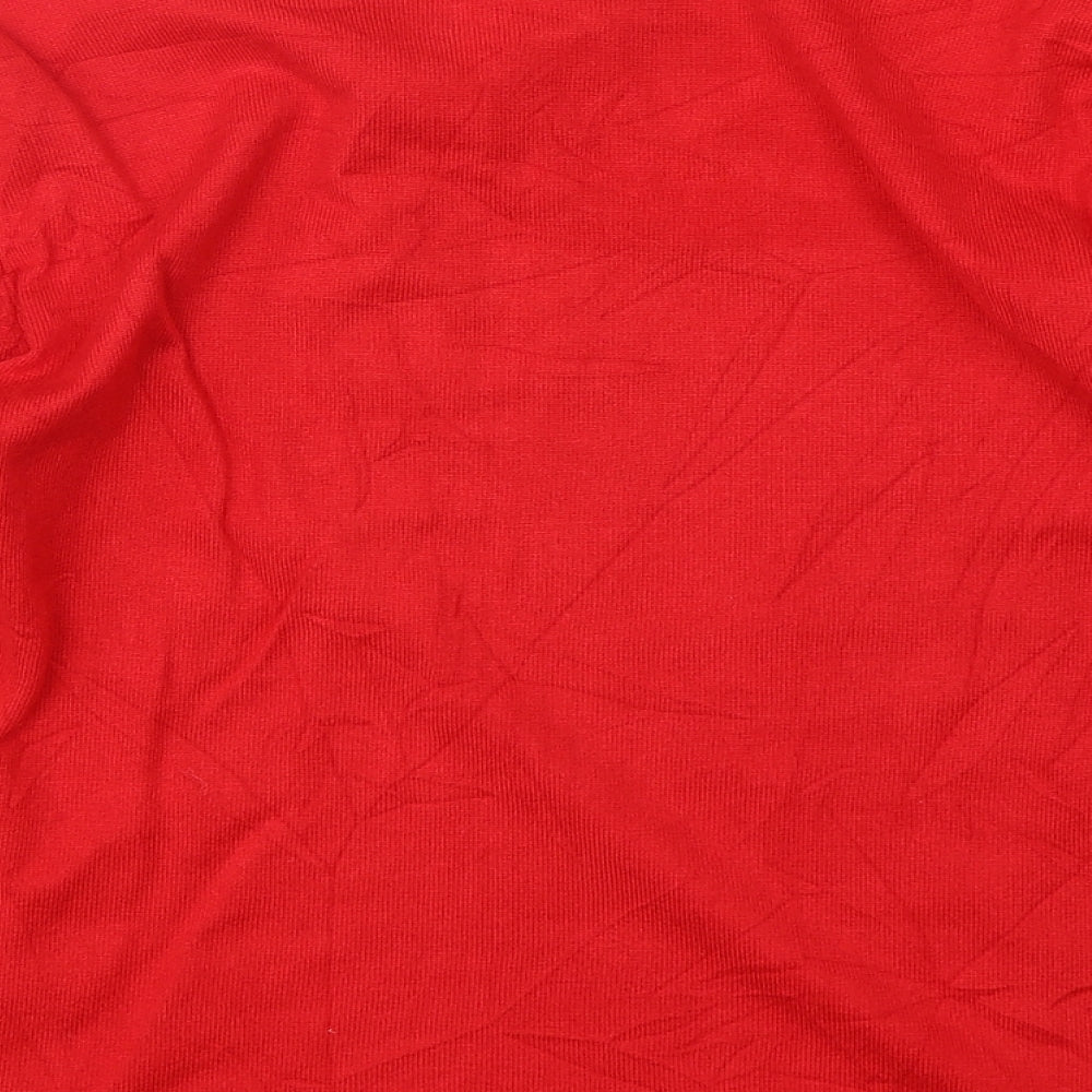Just Elegance Womens Red Round Neck Viscose Pullover Jumper Size M