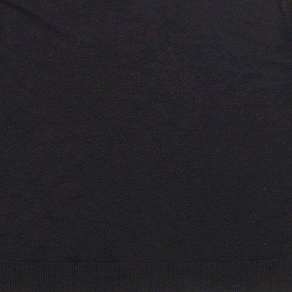 Marks & Spencer Womens Black V-Neck Acrylic Pullover Jumper Size 12