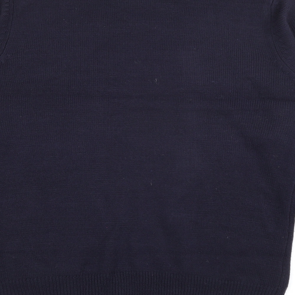 New Look Mens Blue Crew Neck Acrylic Pullover Jumper Size S