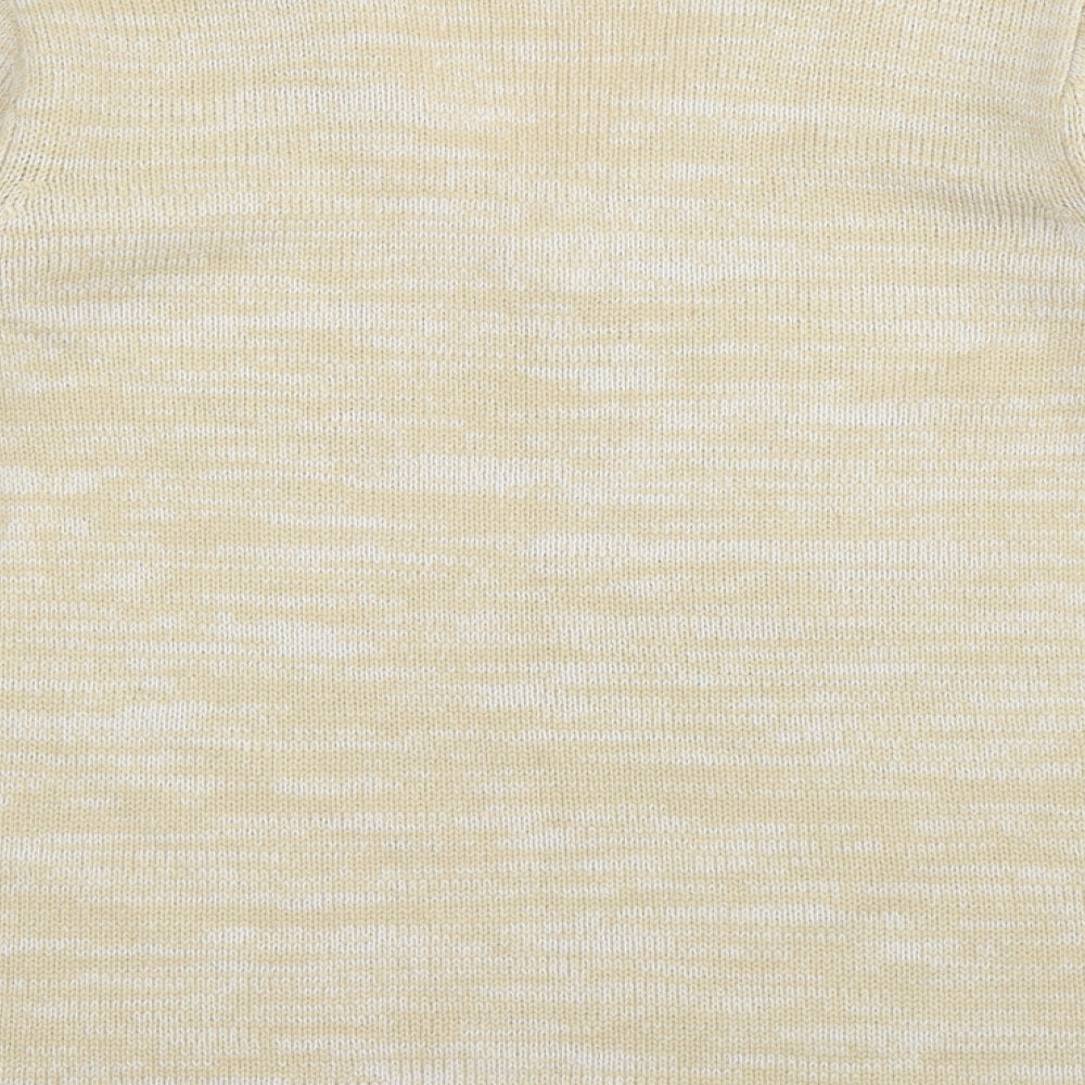 Bonmarché Womens Yellow V-Neck Acrylic Pullover Jumper Size S