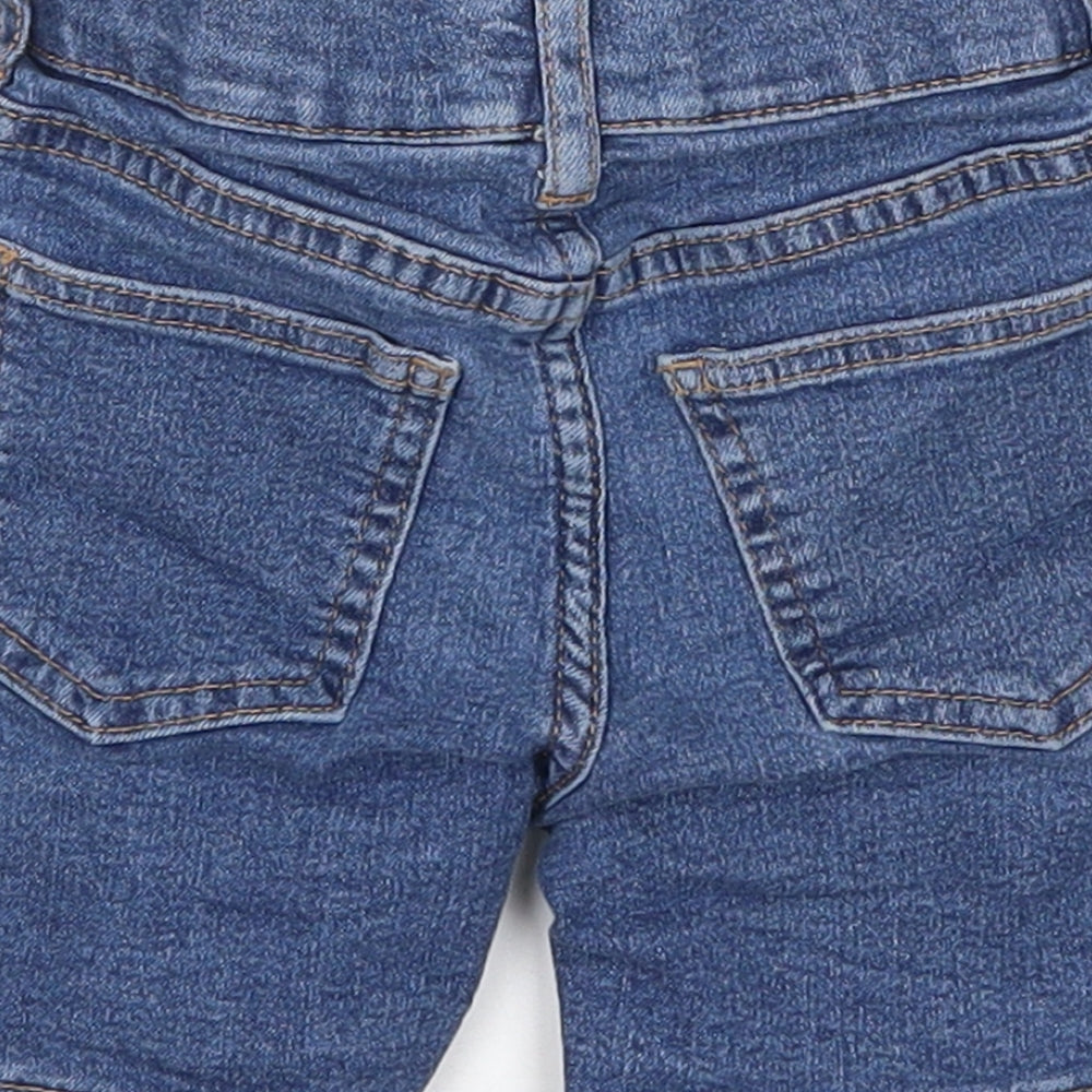 H&M Blue Cotton Cropped Jeans Size 18-24 Months Button