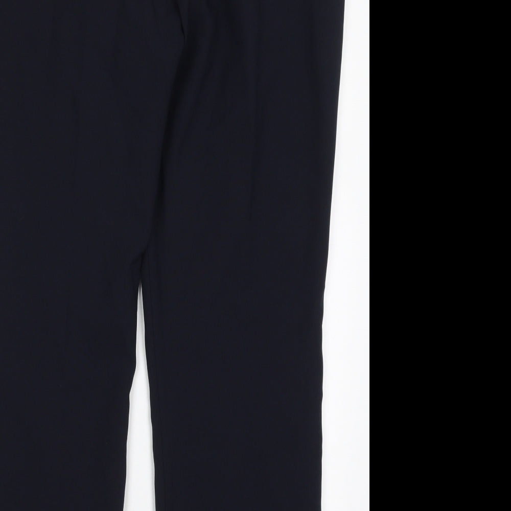 Dunnes Womens Blue Polyester Trousers Size 16 L28.5 in Regular Hook & Eye