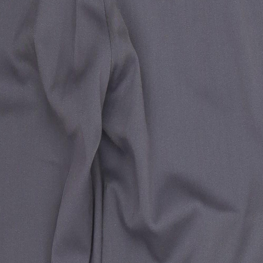 Anna Rose Womens Grey Polyester Trousers Size 12 L27 in Regular Button