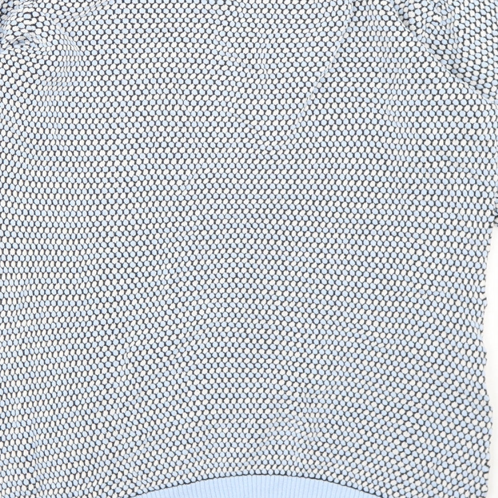 Savida Womens Blue Polka Dot Viscose Basic T-Shirt Size M Round Neck