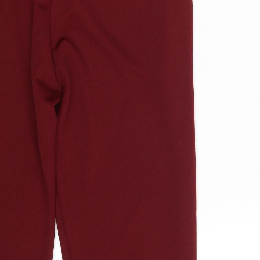 Missi Womens Red Polyester Cropped Trousers Size 14 L24 in Regular