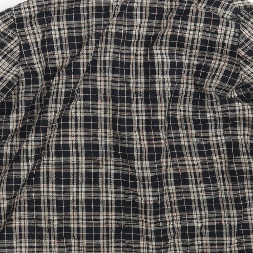 Zara Womens Black Check Jacket Size S Button